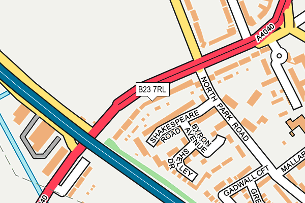 B23 7RL map - OS OpenMap – Local (Ordnance Survey)