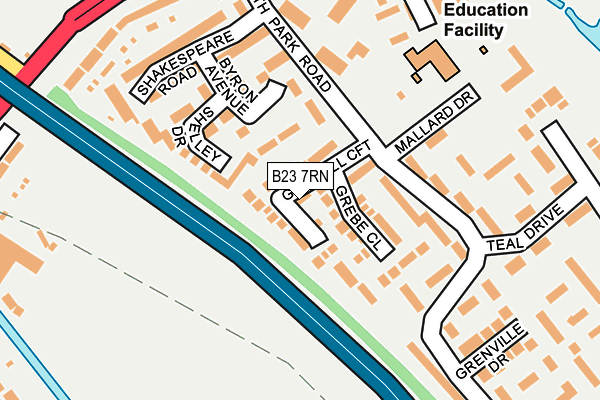 B23 7RN map - OS OpenMap – Local (Ordnance Survey)