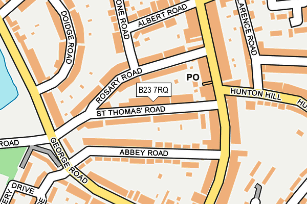B23 7RQ map - OS OpenMap – Local (Ordnance Survey)