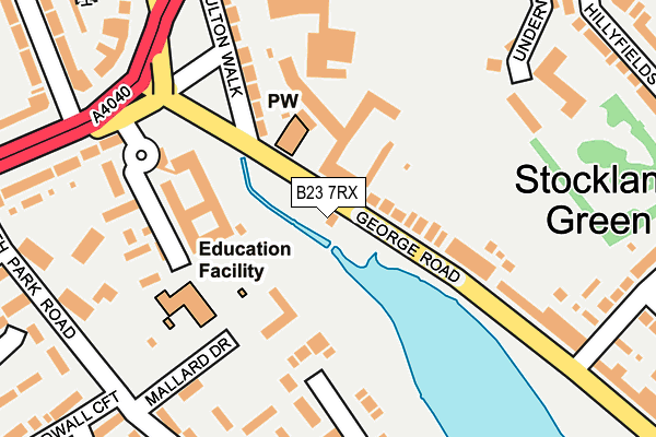 B23 7RX map - OS OpenMap – Local (Ordnance Survey)