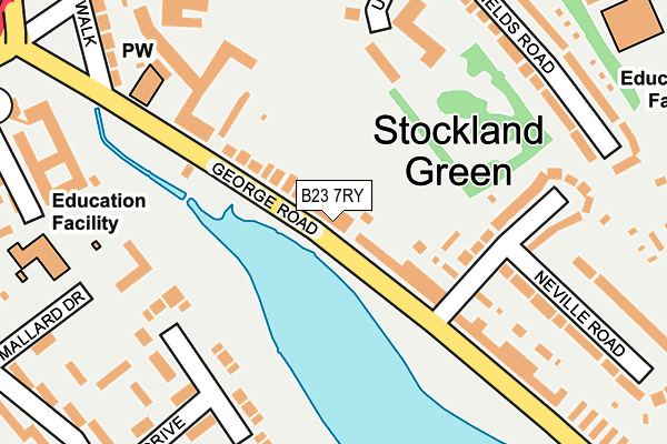 B23 7RY map - OS OpenMap – Local (Ordnance Survey)