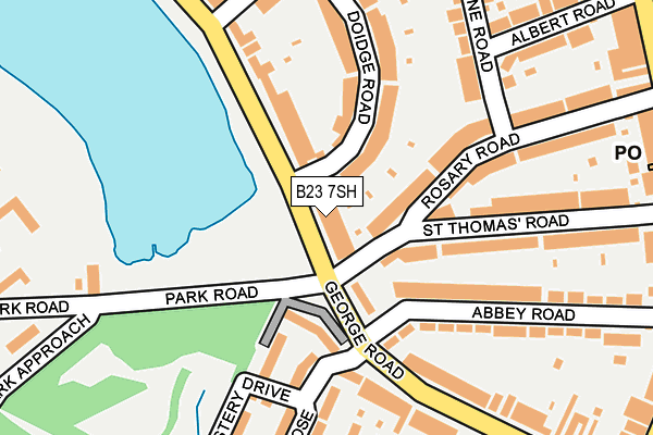 B23 7SH map - OS OpenMap – Local (Ordnance Survey)