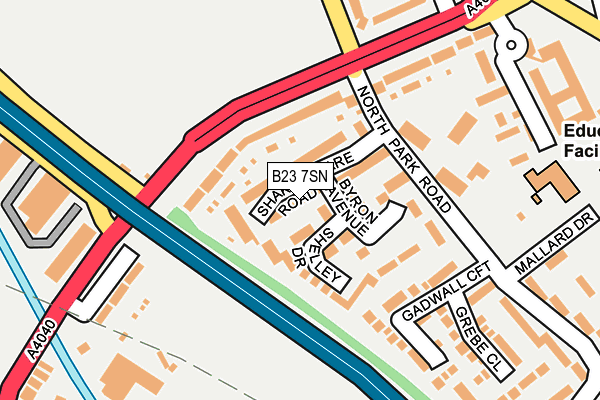 B23 7SN map - OS OpenMap – Local (Ordnance Survey)