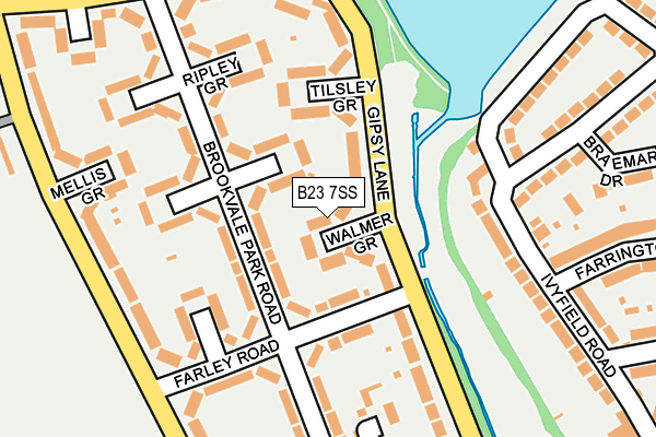B23 7SS map - OS OpenMap – Local (Ordnance Survey)