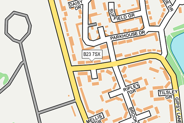 B23 7SX map - OS OpenMap – Local (Ordnance Survey)