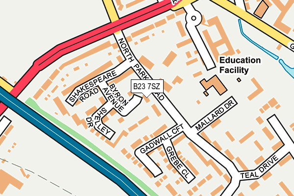 B23 7SZ map - OS OpenMap – Local (Ordnance Survey)