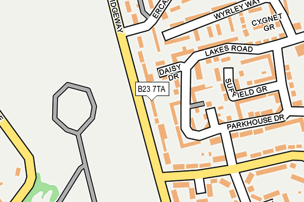 B23 7TA map - OS OpenMap – Local (Ordnance Survey)