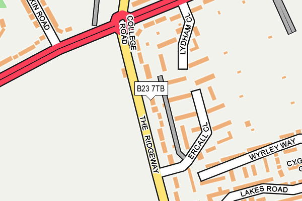 B23 7TB map - OS OpenMap – Local (Ordnance Survey)