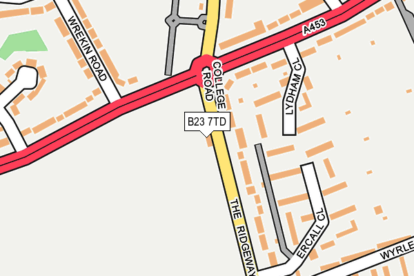 B23 7TD map - OS OpenMap – Local (Ordnance Survey)