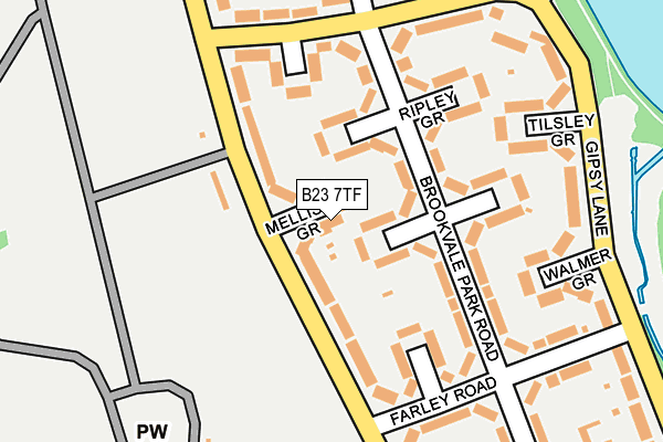 B23 7TF map - OS OpenMap – Local (Ordnance Survey)