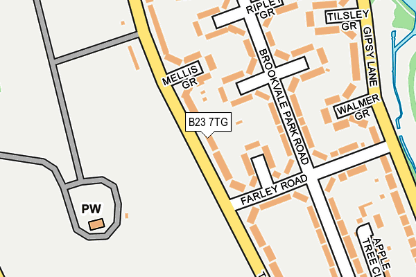 B23 7TG map - OS OpenMap – Local (Ordnance Survey)