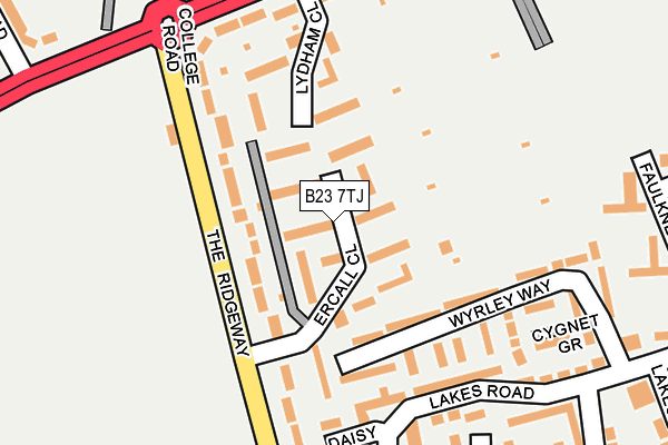 B23 7TJ map - OS OpenMap – Local (Ordnance Survey)