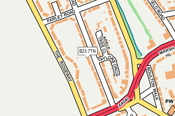 B23 7TN map - OS OpenMap – Local (Ordnance Survey)