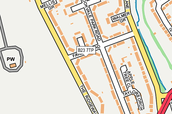 B23 7TP map - OS OpenMap – Local (Ordnance Survey)