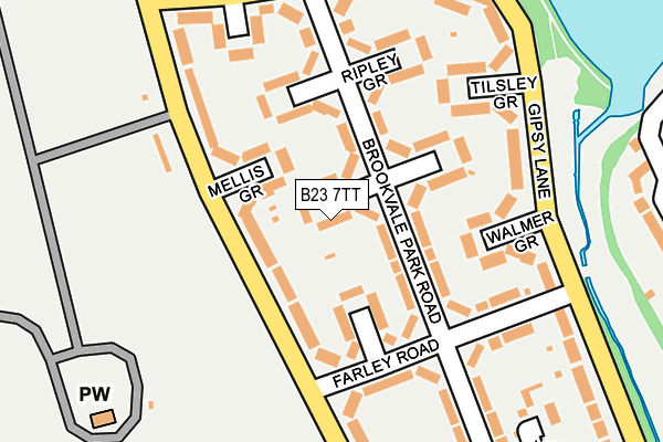B23 7TT map - OS OpenMap – Local (Ordnance Survey)