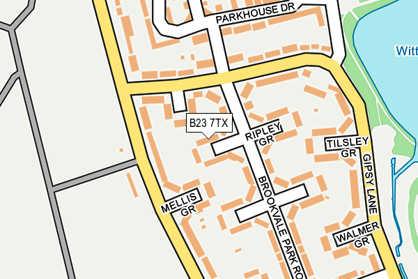 B23 7TX map - OS OpenMap – Local (Ordnance Survey)