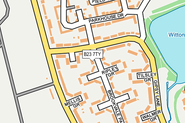 B23 7TY map - OS OpenMap – Local (Ordnance Survey)