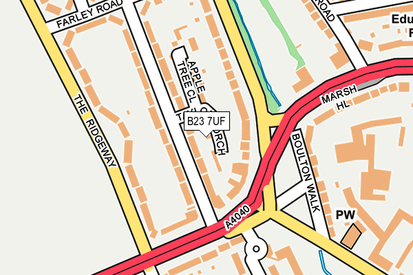 B23 7UF map - OS OpenMap – Local (Ordnance Survey)