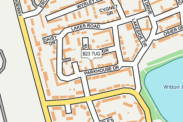 B23 7UG map - OS OpenMap – Local (Ordnance Survey)
