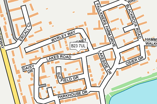 B23 7UL map - OS OpenMap – Local (Ordnance Survey)