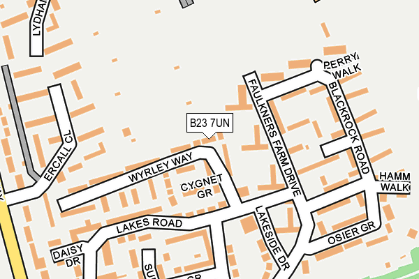 B23 7UN map - OS OpenMap – Local (Ordnance Survey)