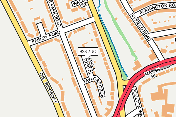 B23 7UQ map - OS OpenMap – Local (Ordnance Survey)
