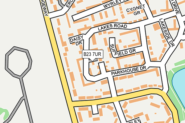 B23 7UR map - OS OpenMap – Local (Ordnance Survey)