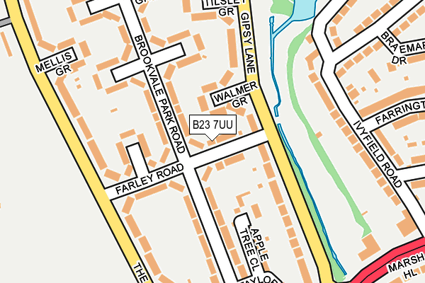 B23 7UU map - OS OpenMap – Local (Ordnance Survey)