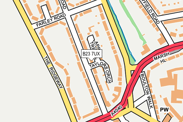 B23 7UX map - OS OpenMap – Local (Ordnance Survey)