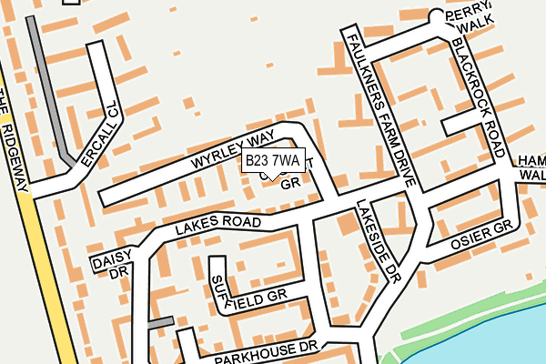 B23 7WA map - OS OpenMap – Local (Ordnance Survey)
