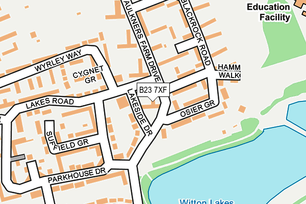 B23 7XF map - OS OpenMap – Local (Ordnance Survey)
