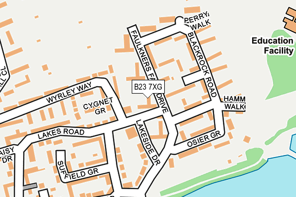 B23 7XG map - OS OpenMap – Local (Ordnance Survey)