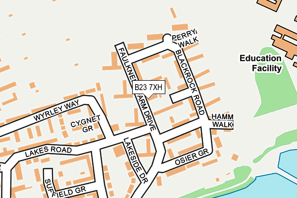 B23 7XH map - OS OpenMap – Local (Ordnance Survey)