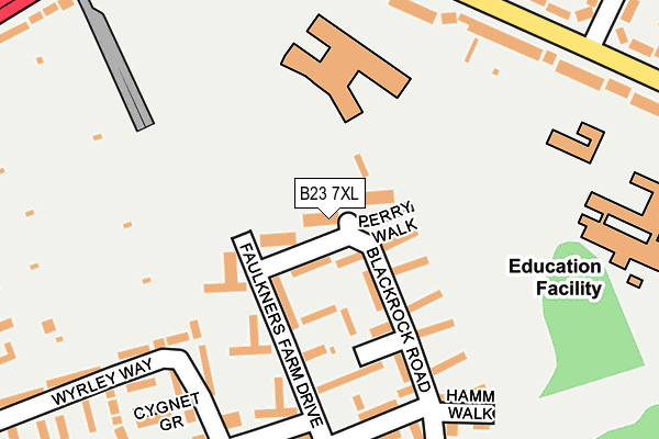 B23 7XL map - OS OpenMap – Local (Ordnance Survey)