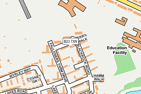 B23 7XN map - OS OpenMap – Local (Ordnance Survey)