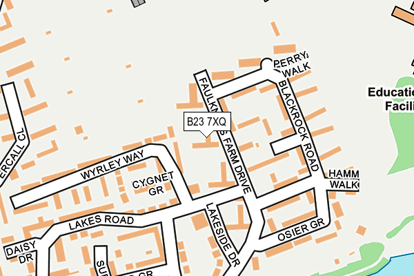 B23 7XQ map - OS OpenMap – Local (Ordnance Survey)