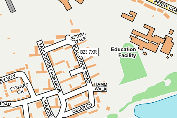 B23 7XR map - OS OpenMap – Local (Ordnance Survey)