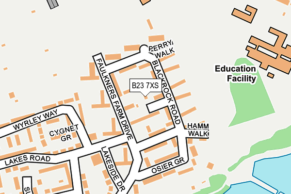 B23 7XS map - OS OpenMap – Local (Ordnance Survey)