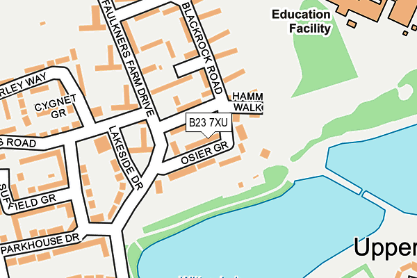 B23 7XU map - OS OpenMap – Local (Ordnance Survey)