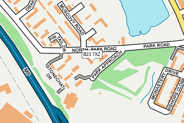 B23 7XZ map - OS OpenMap – Local (Ordnance Survey)