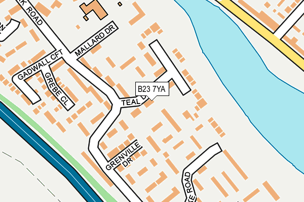 B23 7YA map - OS OpenMap – Local (Ordnance Survey)
