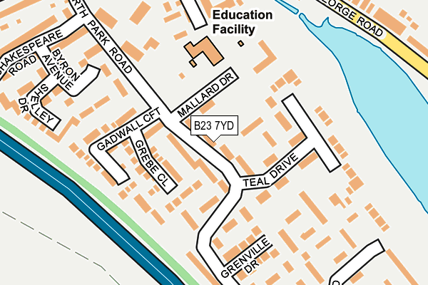 B23 7YD map - OS OpenMap – Local (Ordnance Survey)