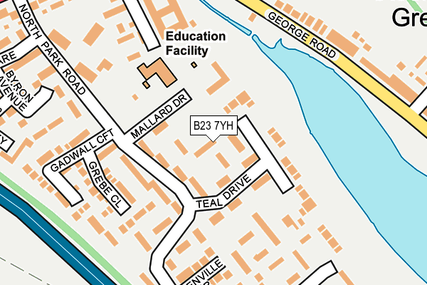 B23 7YH map - OS OpenMap – Local (Ordnance Survey)