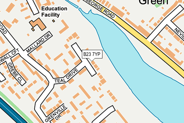 B23 7YP map - OS OpenMap – Local (Ordnance Survey)