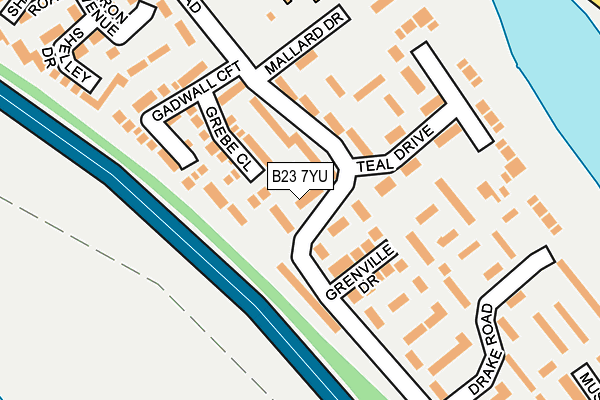 B23 7YU map - OS OpenMap – Local (Ordnance Survey)