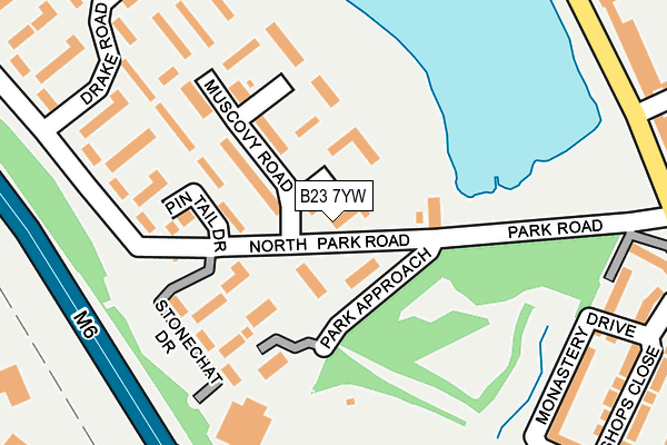 B23 7YW map - OS OpenMap – Local (Ordnance Survey)
