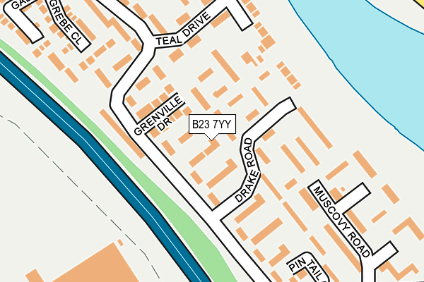 B23 7YY map - OS OpenMap – Local (Ordnance Survey)