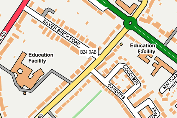 B24 0AB map - OS OpenMap – Local (Ordnance Survey)