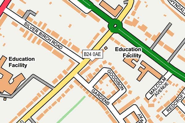 B24 0AE map - OS OpenMap – Local (Ordnance Survey)