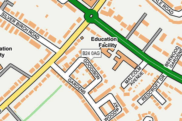 B24 0AG map - OS OpenMap – Local (Ordnance Survey)